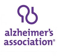 The Alzheimer's Association logo features a stylized purple icon resembling a brain outline above the text "alzheimer's association" in lowercase, also in purple. The text has a registered trademark symbol at the end. The background is white. It supports senior care near Camden County NJ, promoting awareness and assistance.