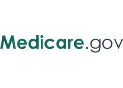 The image shows the logo for Medicare.gov. The text is in a sans-serif font, with "Medicare" in green and ".gov" in dark grey, perfect for those searching for senior care near Camden County NJ.
